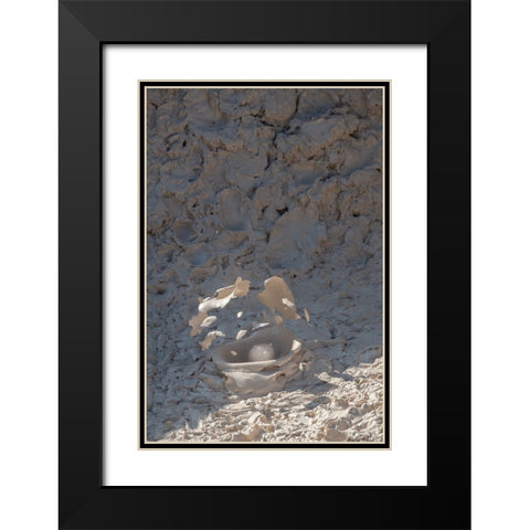 USA-Wyoming-Yellowstone National Park-Atrists Paintpots-Boiling hot mud pots-Detail of exploding bu Black Modern Wood Framed Art Print with Double Matting by Hopkins, Cindy Miller