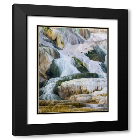 USA- Wyoming- Yellowstone National Park. Mammoth Hot Springs Black Modern Wood Framed Art Print with Double Matting by Gulin, Darrell