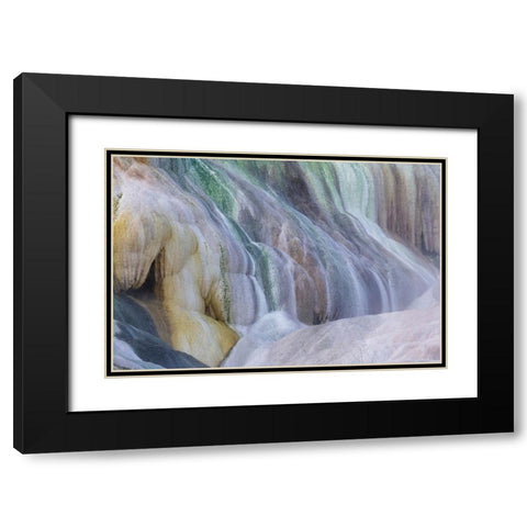 USA- Wyoming- Yellowstone National Park. Mammoth Hot Springs Black Modern Wood Framed Art Print with Double Matting by Gulin, Darrell
