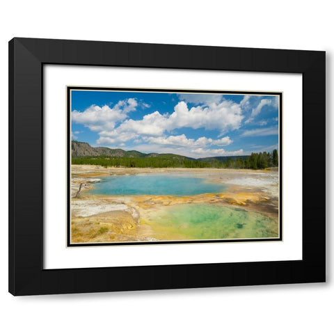 Wyoming- Yellowstone National Park. Black Opal Spring- Upper Geyser Basin Black Modern Wood Framed Art Print with Double Matting by Wild, Jamie and Judy