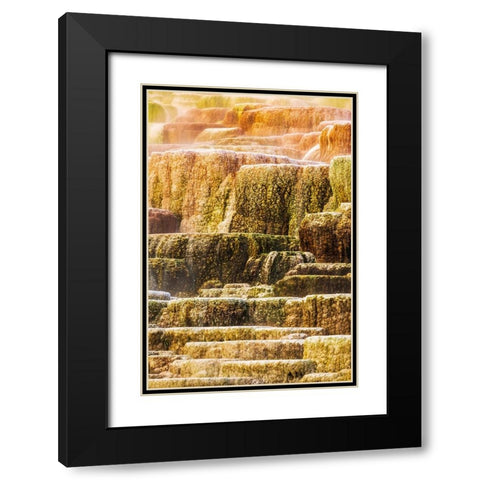 Travertine terraces at Minerva Spring-Mammoth Hot Springs-Yellowstone National Park-Wyoming-USA Black Modern Wood Framed Art Print with Double Matting by Bishop, Russ