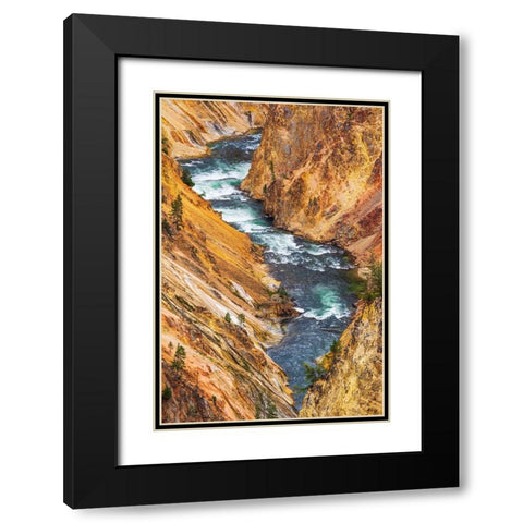The Yellowstone River in the Grand Canyon of the Yellowstone-Yellowstone National Park-Wyoming-USA Black Modern Wood Framed Art Print with Double Matting by Bishop, Russ