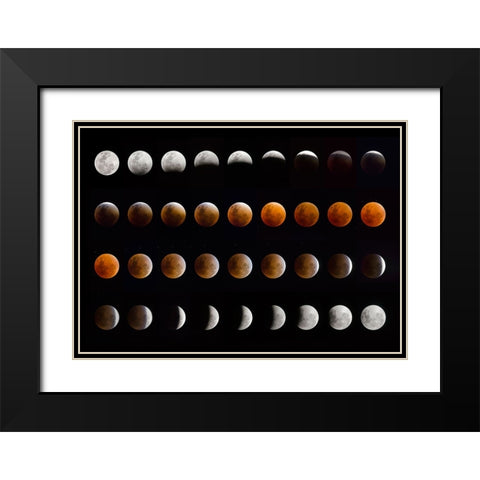 Lunar Eclipse Black Modern Wood Framed Art Print with Double Matting by Peinado, Chechi