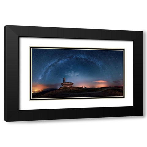 Perseids Over Buzludzha Black Modern Wood Framed Art Print with Double Matting by Asanov, Ruslan