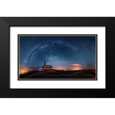 Perseids Over Buzludzha Black Modern Wood Framed Art Print with Double Matting by Asanov, Ruslan