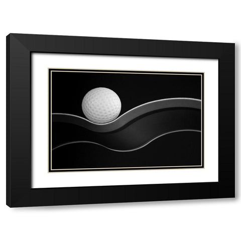Craters And Curves Black Modern Wood Framed Art Print with Double Matting by Hammer, Jacqueline
