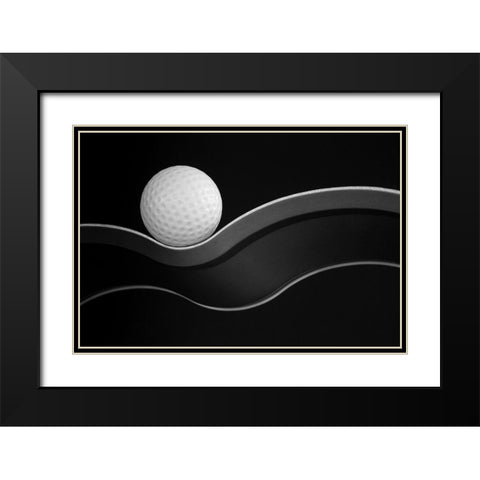 Craters And Curves Black Modern Wood Framed Art Print with Double Matting by Hammer, Jacqueline