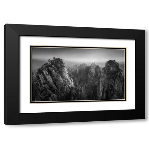 On The Top Black Modern Wood Framed Art Print with Double Matting by Zhang, Joshua