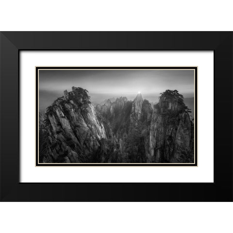 On The Top Black Modern Wood Framed Art Print with Double Matting by Zhang, Joshua