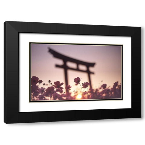 Melancholic Autumn Black Modern Wood Framed Art Print with Double Matting by Tajima, Koji