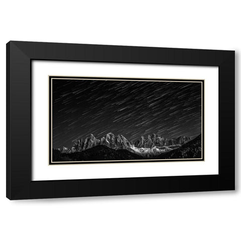 Starfall In The Dolomites Black Modern Wood Framed Art Print with Double Matting by Shcherbina, Valeriy