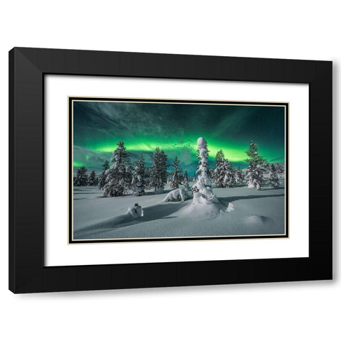 Polar Night Black Modern Wood Framed Art Print with Double Matting by Hoffmann, Raymond