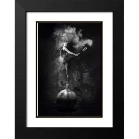 Dance On Ball Black Modern Wood Framed Art Print with Double Matting by Bunjamin, Antonyus