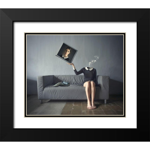 A Picture Of Me Black Modern Wood Framed Art Print with Double Matting by Hardibudi