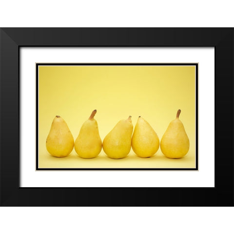 Five Pears Black Modern Wood Framed Art Print with Double Matting by Saratonina, Sarah