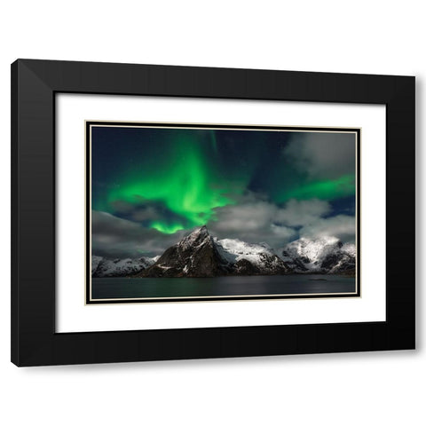 When The Clouds Break Black Modern Wood Framed Art Print with Double Matting by Therion