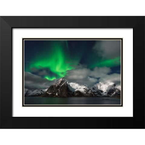 When The Clouds Break Black Modern Wood Framed Art Print with Double Matting by Therion