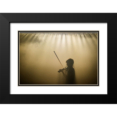 Yndi Halda Black Modern Wood Framed Art Print with Double Matting by V., Stijn