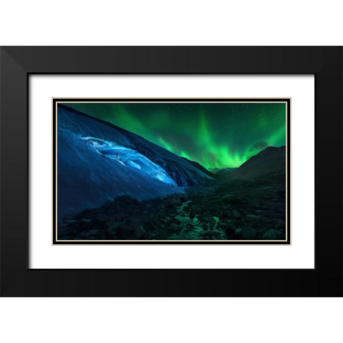 Athabasca Cave Black Modern Wood Framed Art Print with Double Matting by M. Garcia, Jesus