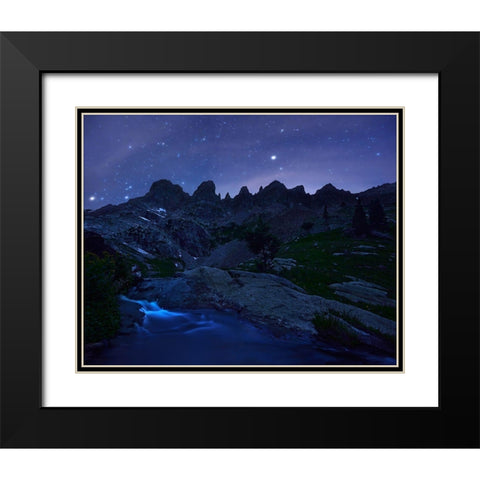 Sleepless Under Zodiac Ridge Black Modern Wood Framed Art Print with Double Matting by Xu, Mei