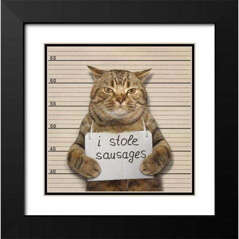 Crime And Punishment.... Black Modern Wood Framed Art Print with Double Matting by Kuznetsova, Iryna