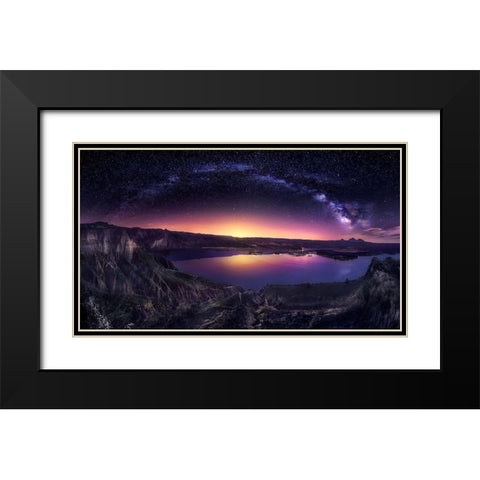 Milky Way Over Las Barrancas 2016 Black Modern Wood Framed Art Print with Double Matting by M. Garcia, Jesus
