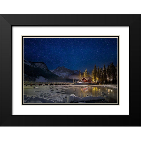 A Starry Fairytale Land Black Modern Wood Framed Art Print with Double Matting by Jiang, Yi