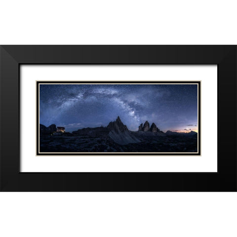 Stars In The Dolomites Black Modern Wood Framed Art Print with Double Matting by Gastager, Daniel