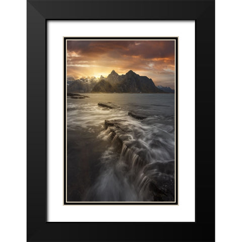 Midnight Sun II Black Modern Wood Framed Art Print with Double Matting by Martin Castan, David