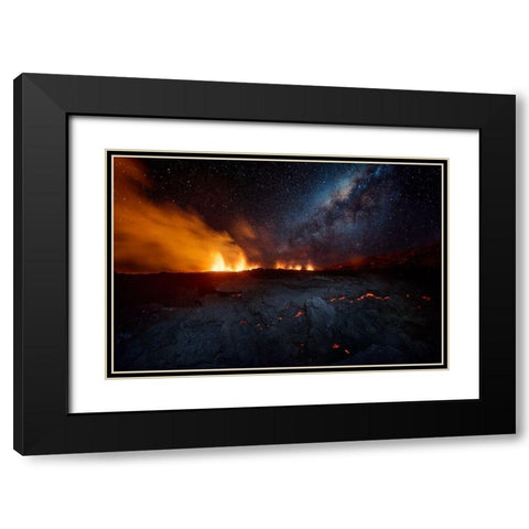 Fire And Sky !!! Black Modern Wood Framed Art Print with Double Matting by Gabriel, Barathieu