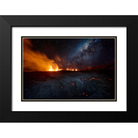 Fire And Sky !!! Black Modern Wood Framed Art Print with Double Matting by Gabriel, Barathieu