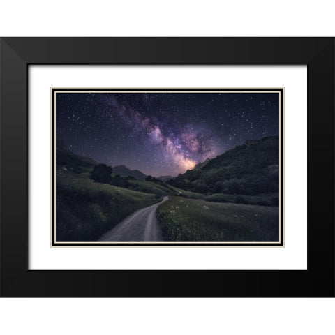 Path To The Stars Black Modern Wood Framed Art Print with Double Matting by F. Turienzo, Carlos