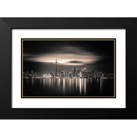 Toronto Black Modern Wood Framed Art Print with Double Matting by Yoann
