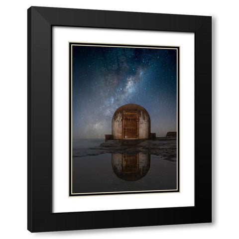 Lonely Hut Black Modern Wood Framed Art Print with Double Matting by Zhu, Jingshu