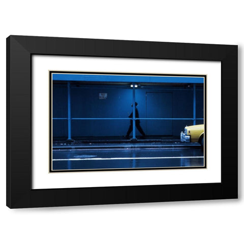 Yellow Car-From The Series Qnew York Bluesq Black Modern Wood Framed Art Print with Double Matting by Matthes, Dieter
