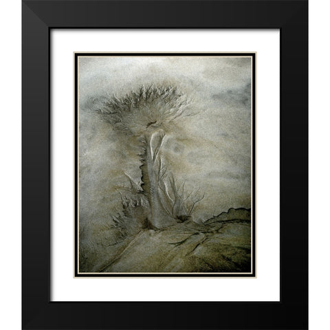 Flow Pattern Black Modern Wood Framed Art Print with Double Matting by Talen, Nel