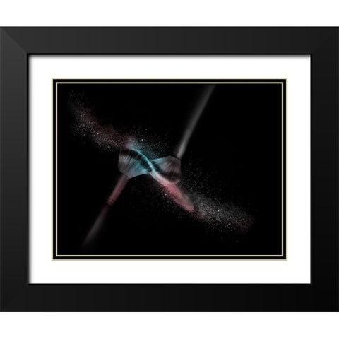 Brushes Black Modern Wood Framed Art Print with Double Matting by Reindl, Doris