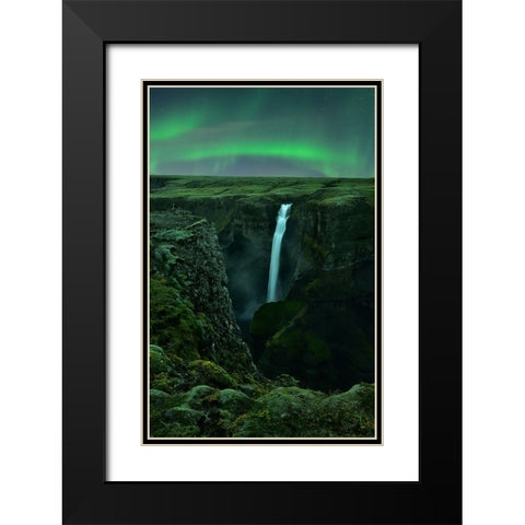 Green Night Black Modern Wood Framed Art Print with Double Matting by Xu, Mei