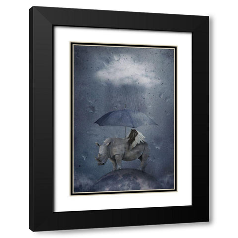 Under The Rain Black Modern Wood Framed Art Print with Double Matting by Vekemans, Muriel