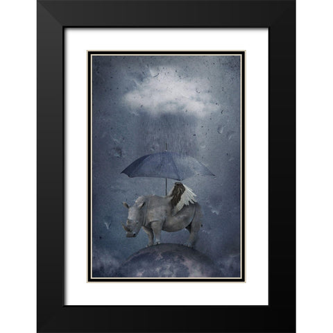 Under The Rain Black Modern Wood Framed Art Print with Double Matting by Vekemans, Muriel