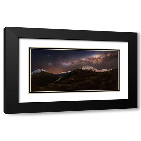 Mount Aspiring - Liverpool Hut Black Modern Wood Framed Art Print with Double Matting by Zhang, Yan