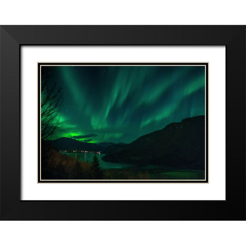 The Green Gold Black Modern Wood Framed Art Print with Double Matting by Caroline Stroksnes, Mette