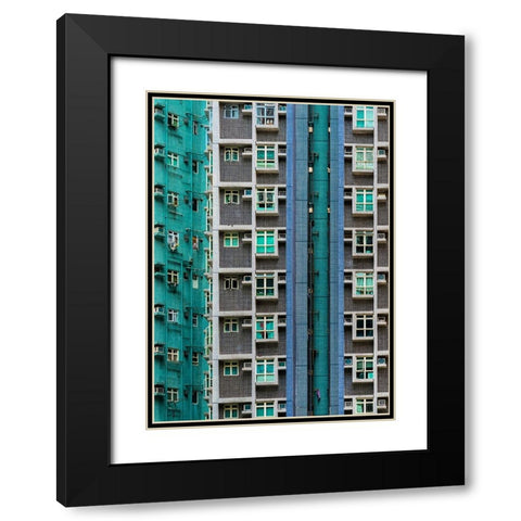 Fractions Black Modern Wood Framed Art Print with Double Matting by Agazzi, Andreas