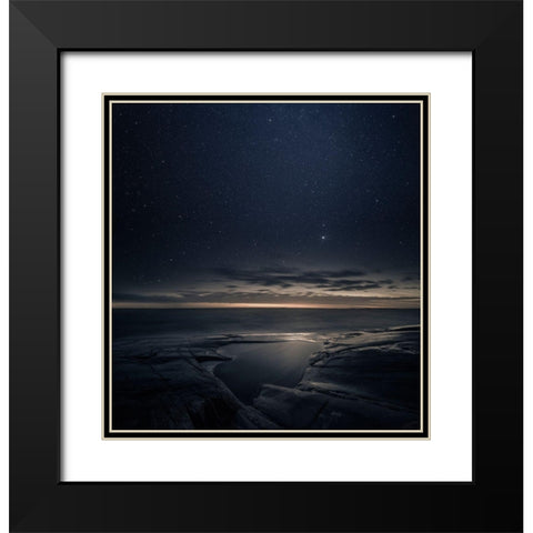 Krypton Black Modern Wood Framed Art Print with Double Matting by Suutari, Mika