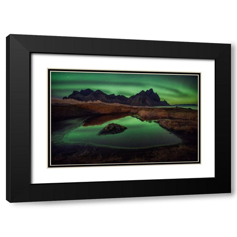 Mirror In The Sand Black Modern Wood Framed Art Print with Double Matting by Svoboda MQEP, Peter