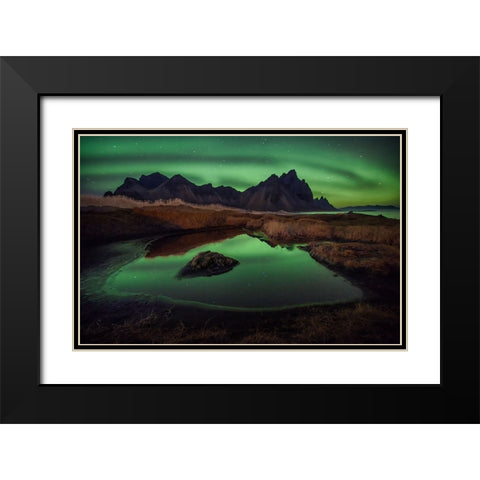 Mirror In The Sand Black Modern Wood Framed Art Print with Double Matting by Svoboda MQEP, Peter