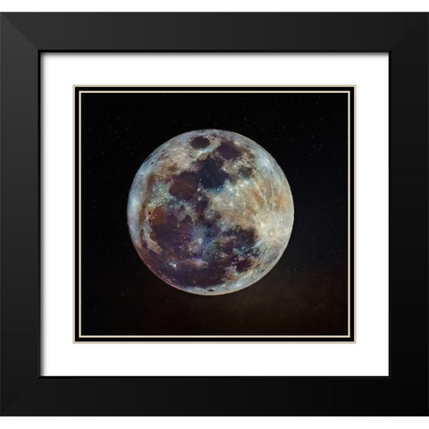 Superluna Black Modern Wood Framed Art Print with Double Matting by Juniawan, Rooswandy