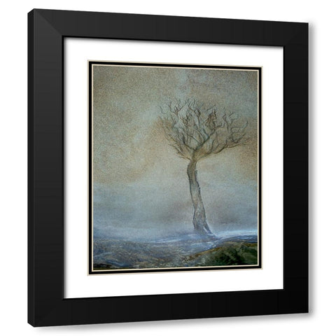 Lonely Tree Black Modern Wood Framed Art Print with Double Matting by Talen, Nel