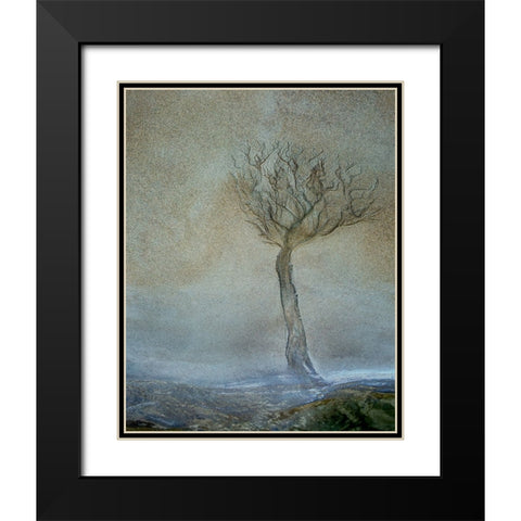 Lonely Tree Black Modern Wood Framed Art Print with Double Matting by Talen, Nel