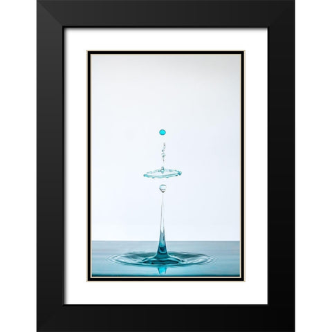 Drop Black Modern Wood Framed Art Print with Double Matting by Prieto, Adamo